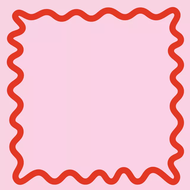 Kissen Wellenrand Rosa Rot