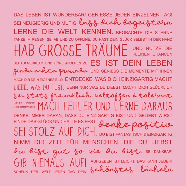 Kissen Das Leben ist wunderbar - pink