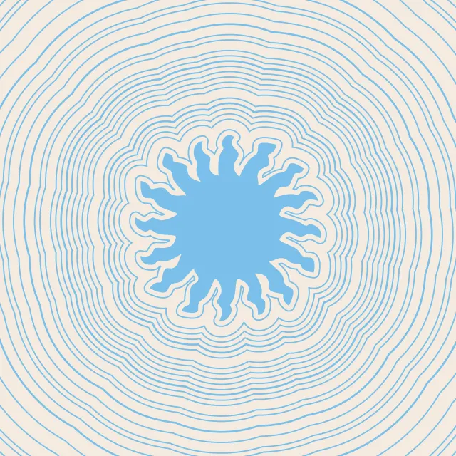 Kissen Sun Circle Waves light blue