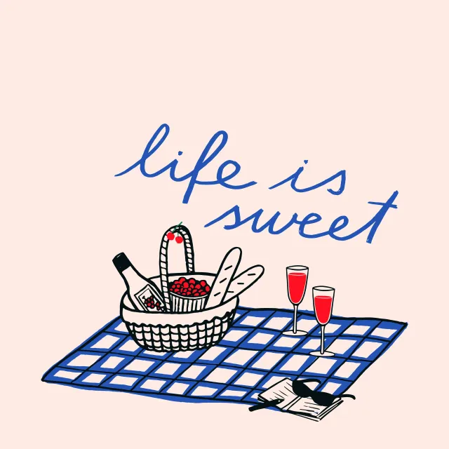 Kissen Picknick Sommer Spruch