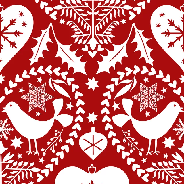 Kissen Nordic Noel White Red