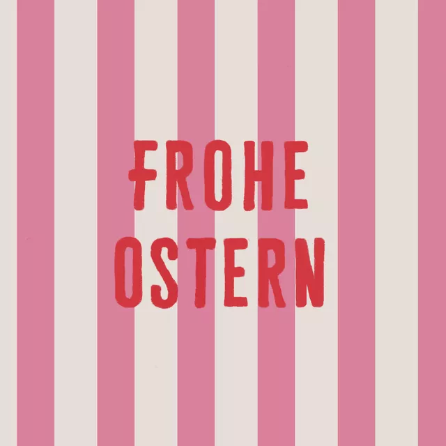 Kissen Frohe Ostern Streifen Rosa