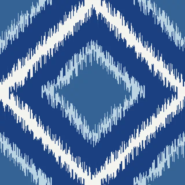 Kissen Ikat Raute blau