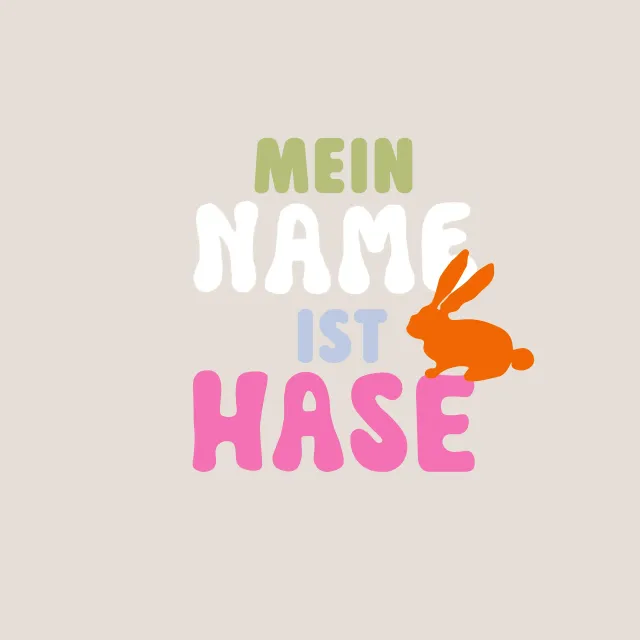 Sitzkissen Mein Name ist Hase Beige