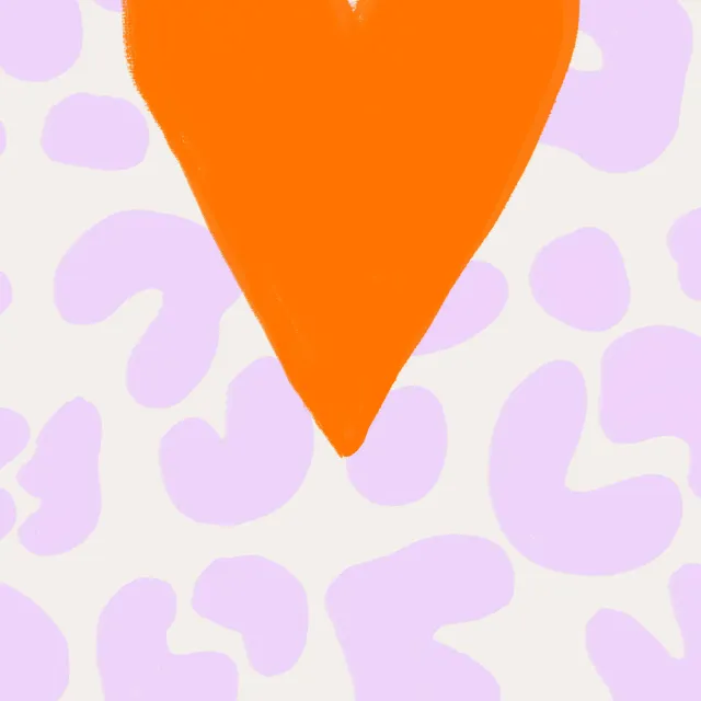 Kissen Neon Herz auf Leo