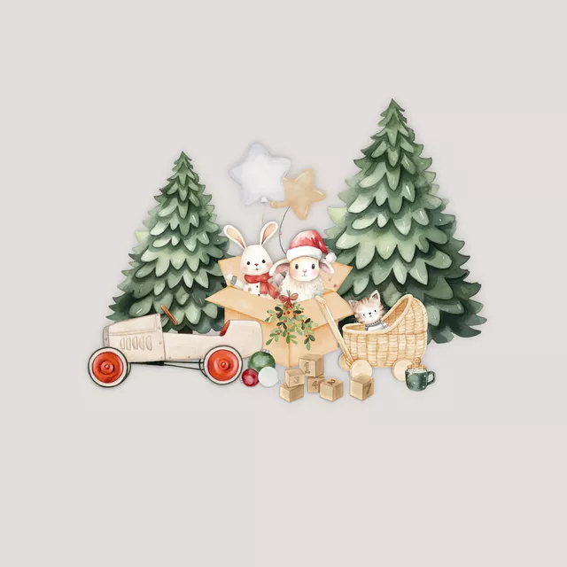 Kissen Holly Jolly X-Mas beige