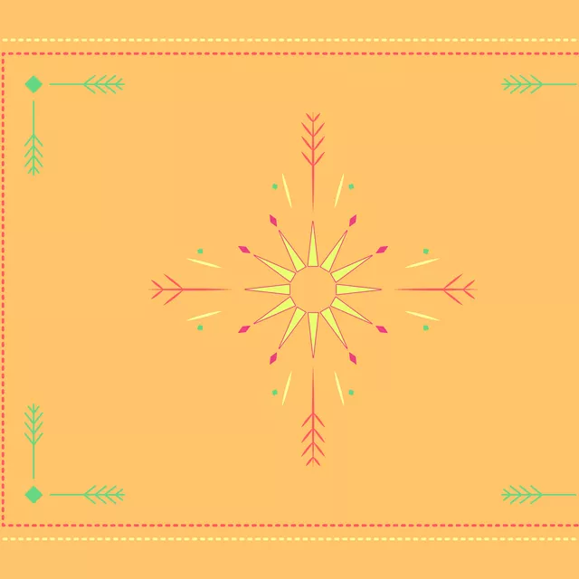 Tischset Cool Boho Sun Ornaments yellow