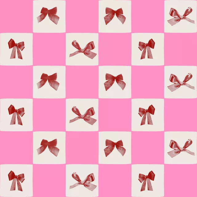 Tischdecke Checks Schleifen Pink