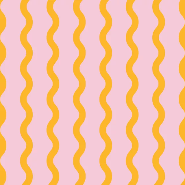 Kissen Wellenlinien gelb-rosa