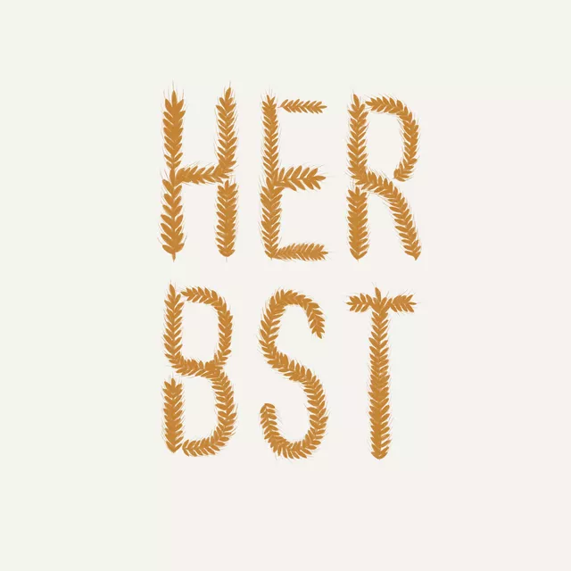 Kissen Herbst Getreidetypo Beige