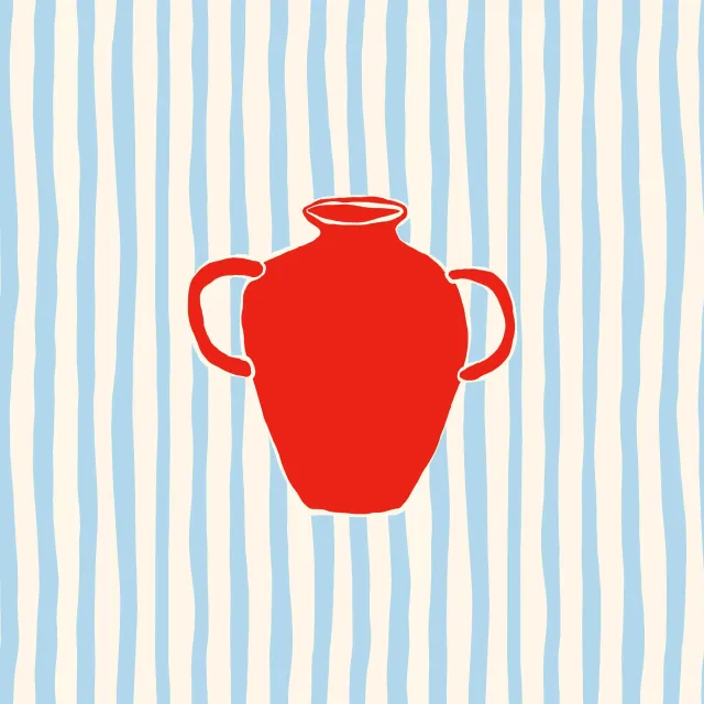 Bankauflage Santorini Red Vase