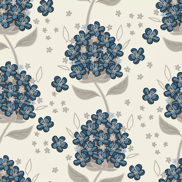 Sitzkissen Lost Garden Flowers blau