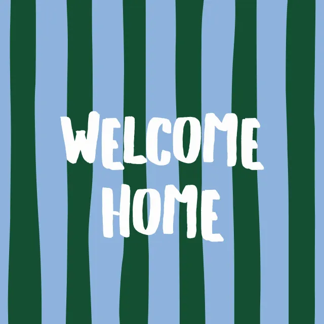 Servietten Welcome Home grün-blau