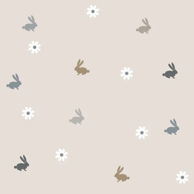 Tischset Osterhasen Gänseblümchen Beige