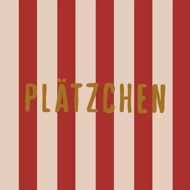 Kissen Plätzchen Rot Gold Streifen