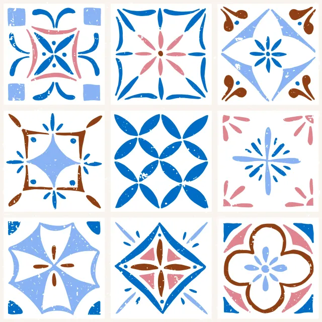 Dekovorhang Azulejos
