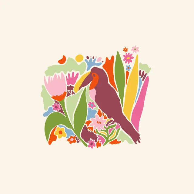 Bodenkissen Tukan bunt