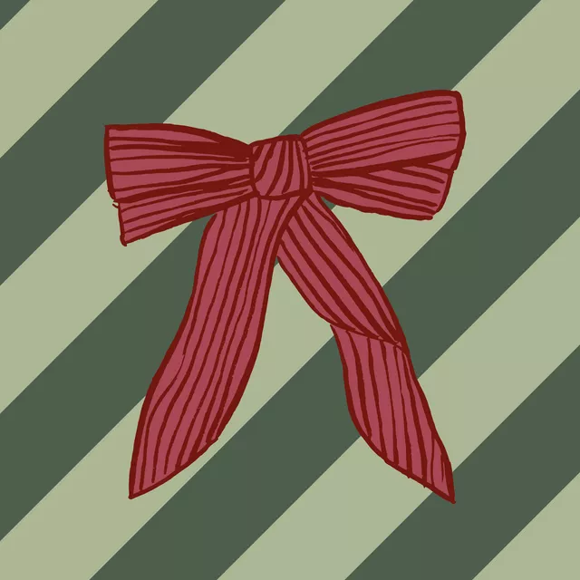 Kissen Schleife grün rot