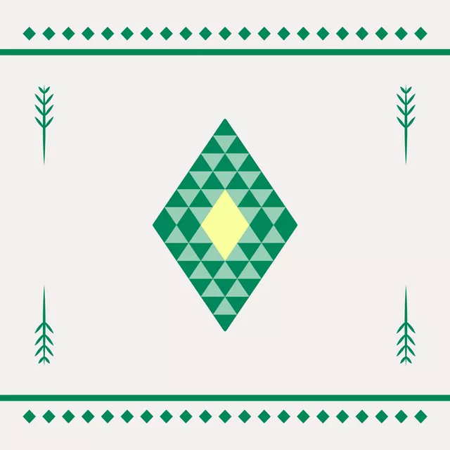 Kissen Cool Boho Triangles green