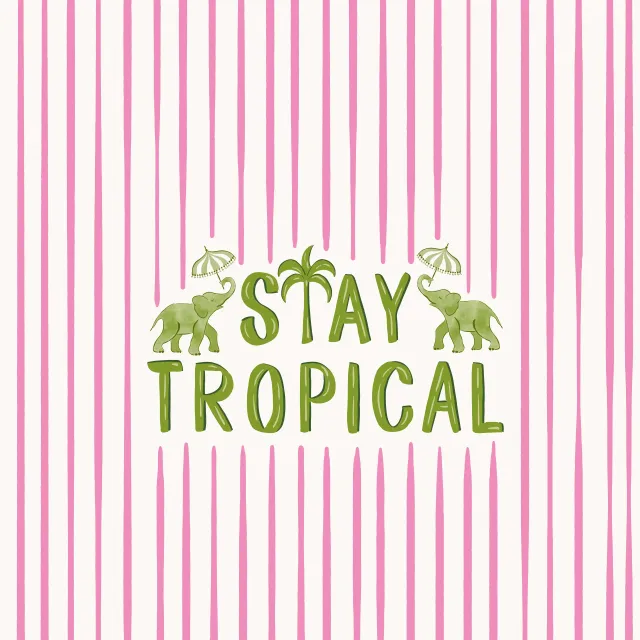 Bodenkissen stay tropical typography