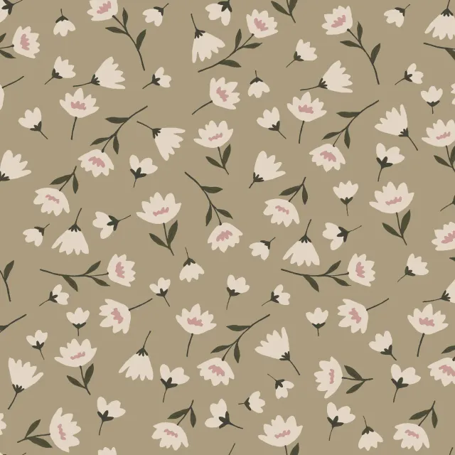 Bankauflage Kleine Blüten beige