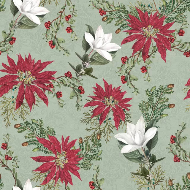 Kissen Christmas floral and holly III