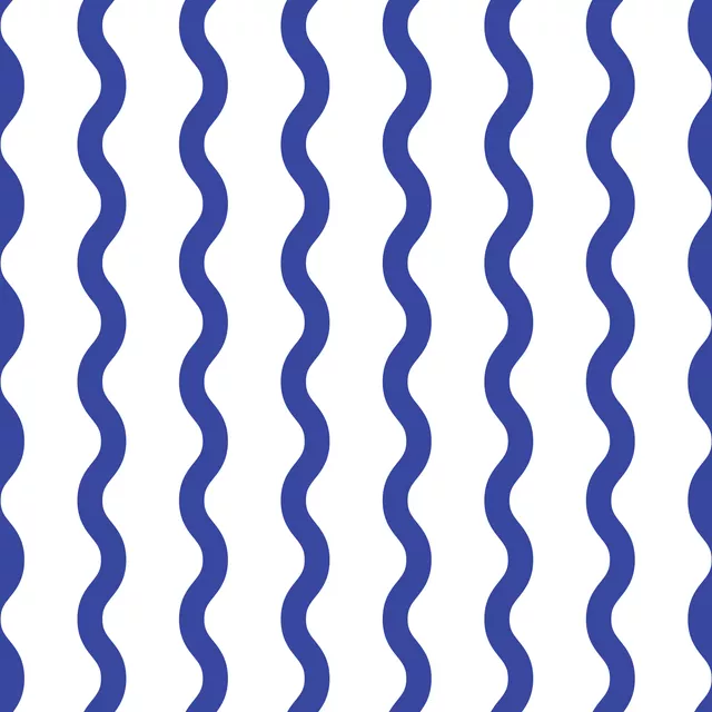Kissen Wellenlinien blau-weiß