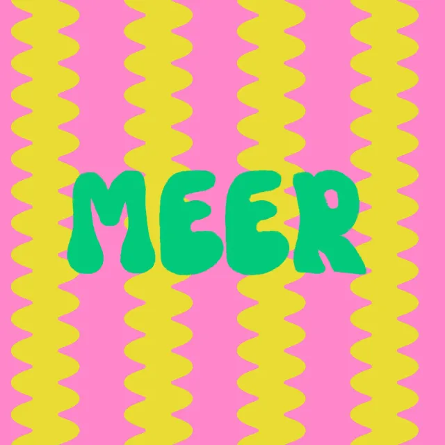 Kissen Meer Wellenstreifen Gelb Pink