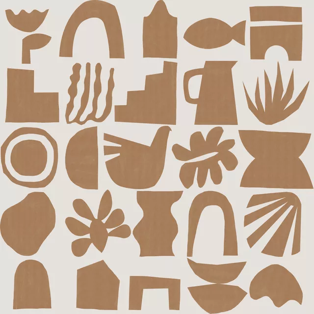 Kissen Calm Formen braun