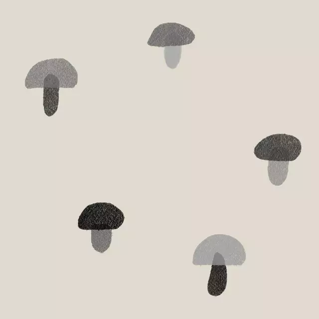 Kissen Pilze grau beige