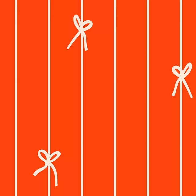 Kissen Streifen & Schleifen orange