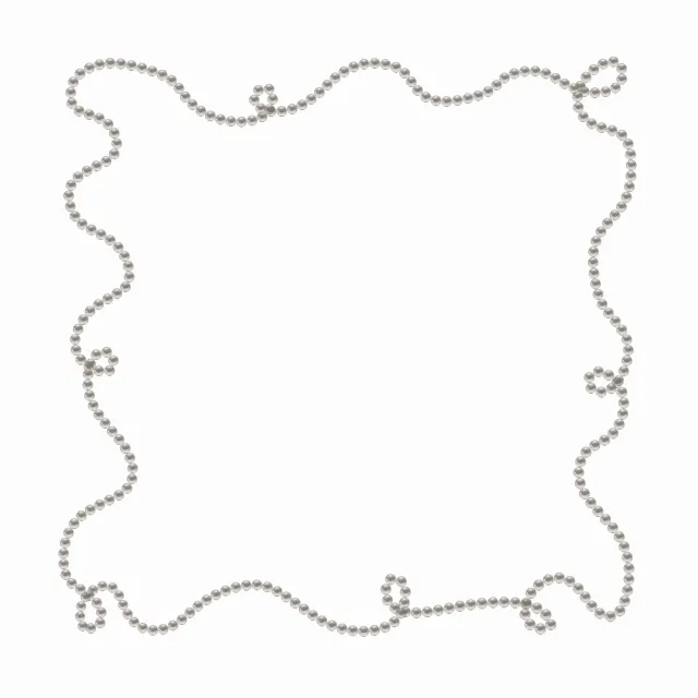 Kissen Perlenkette Rahmen Beige