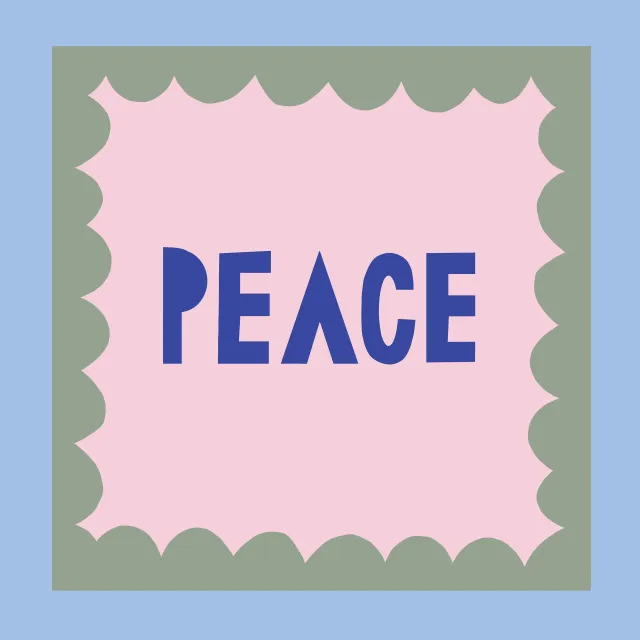 Kissen Peace Statement Wellen blau