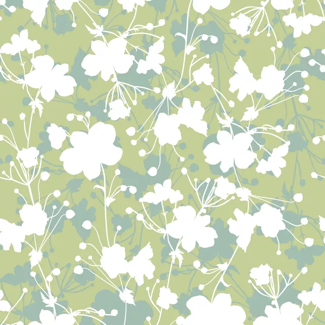 Bankauflage Blumenmuster grün