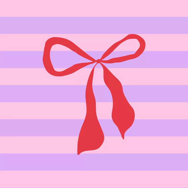 Tischläufer Streifen mit roter Schleife