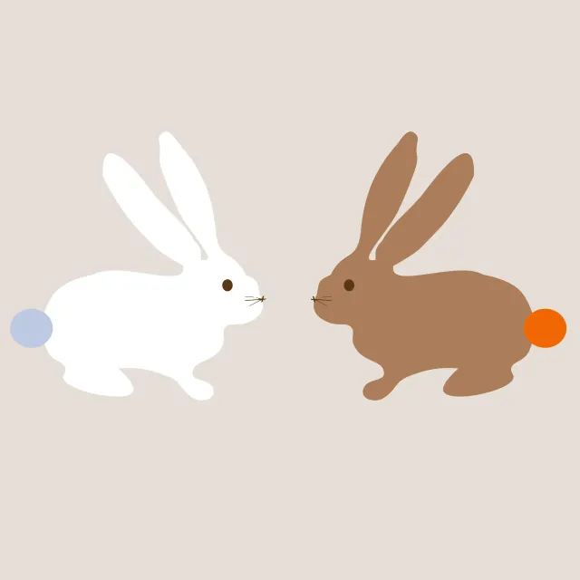 Tischset Zwei Osterhasen Beige