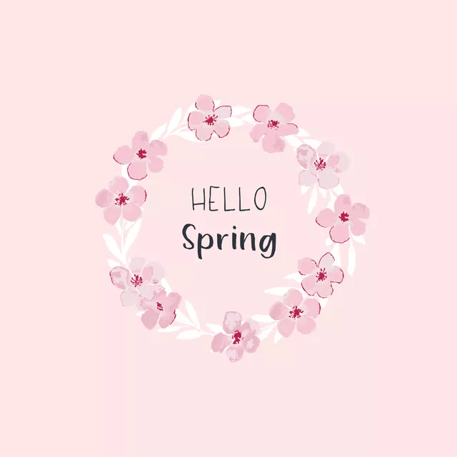 Kissen Hello Spring Kranz rosa
