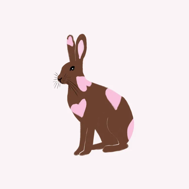 Kissen Hase mit Herzen Beige