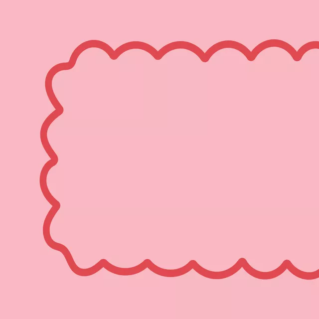Tischset Wellenrand Pink Red
