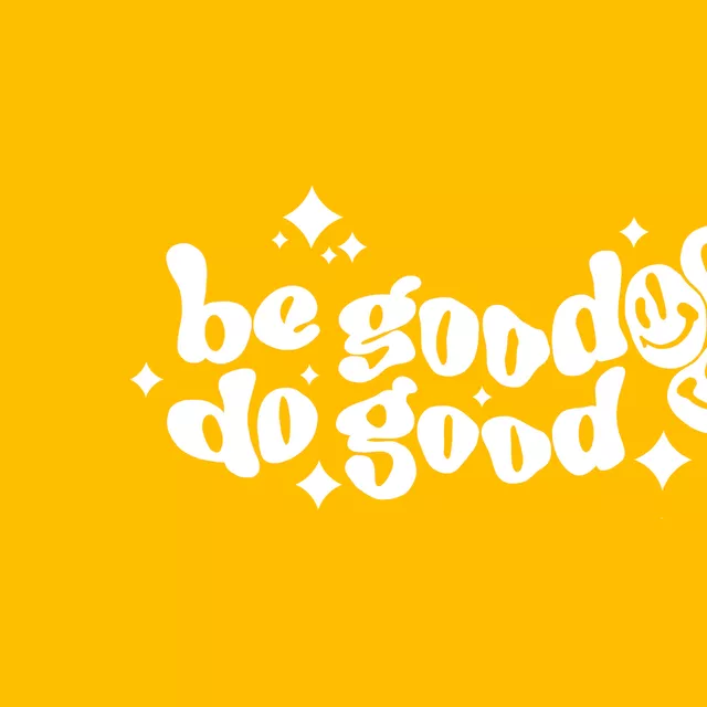 Kissen Be Good Do Good Sonnengelb