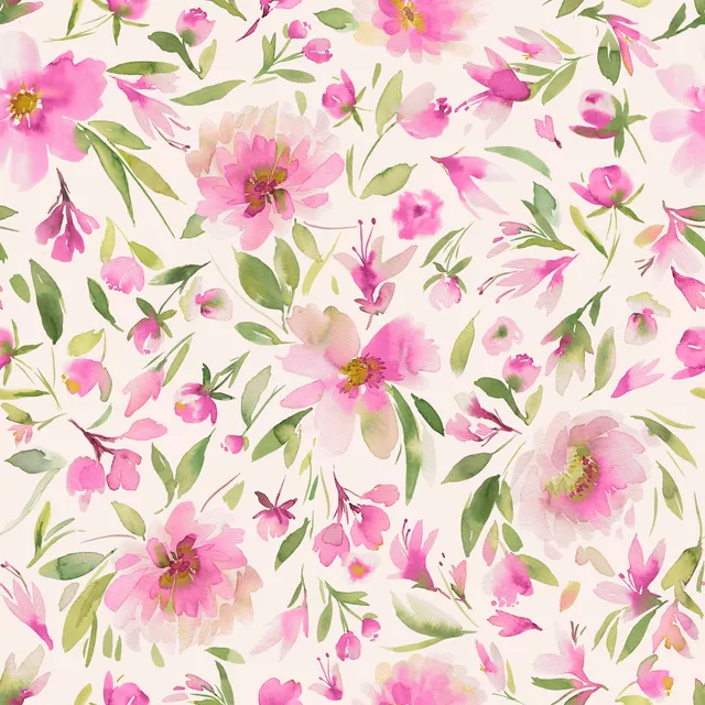 Kissen Aquarell Peony Rose Pink