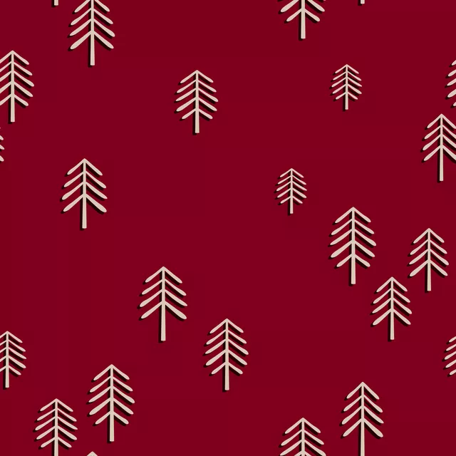 Kissen Fir Trees berry red