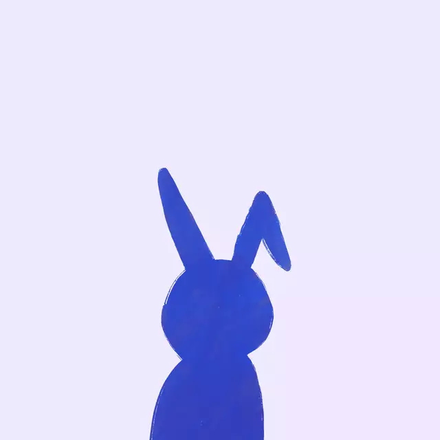 Kissen Osterhase blau