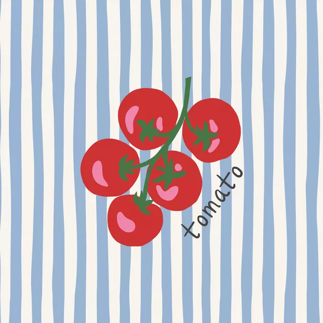 Kissen Tomaten auf Streifen