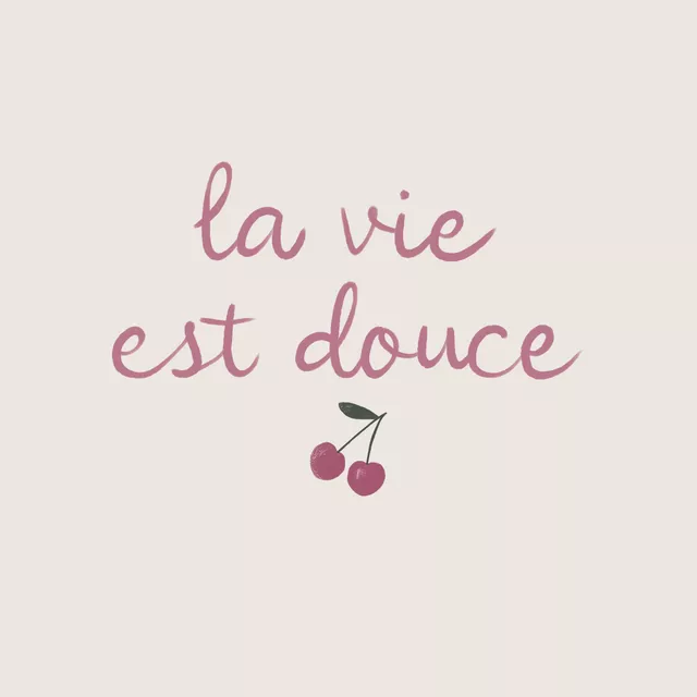 Kissen la vie est douce beige rosa