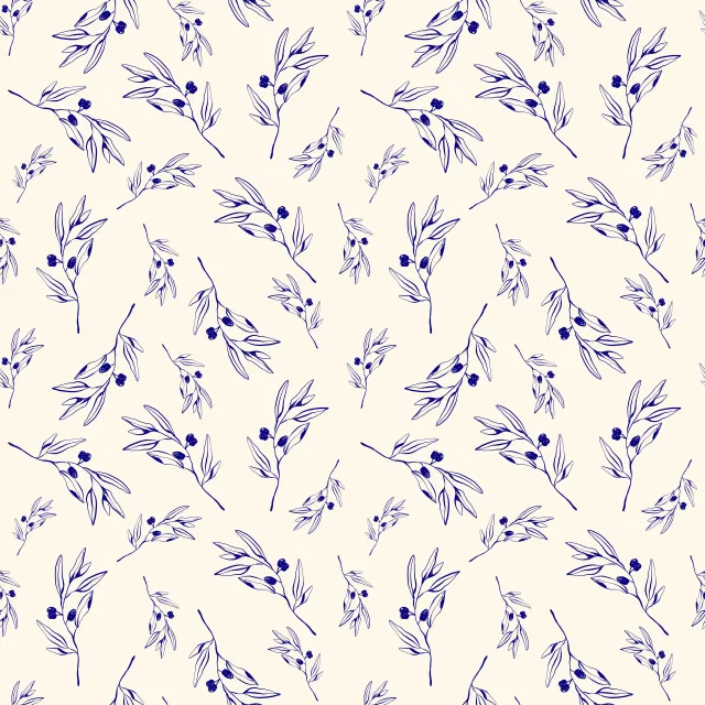 Raffrollo Santorini Olive Branch Pattern