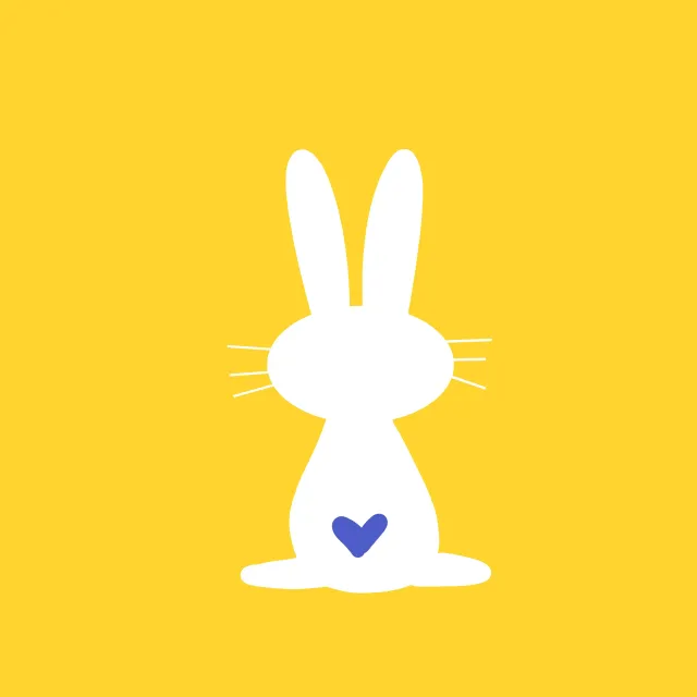 Servietten Hase mit Herz gelb