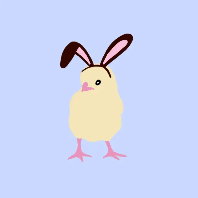 Kissen Küken mit Hasenohren Blau