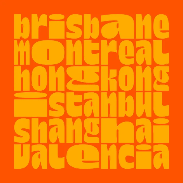 Tischset Brisbane bis Valencia