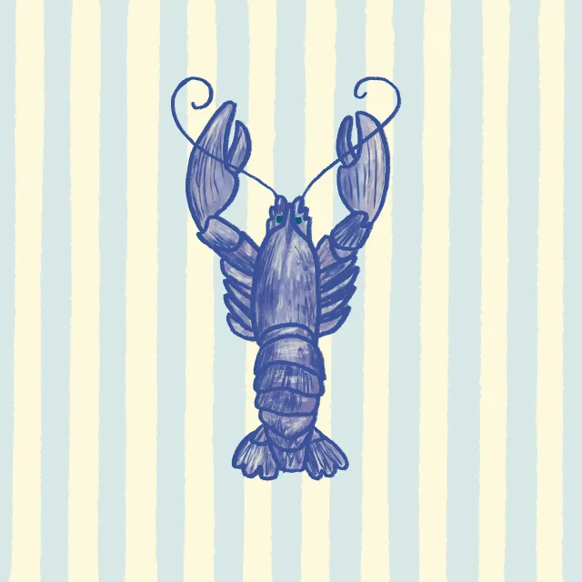 Kissen Hummer blau maritim